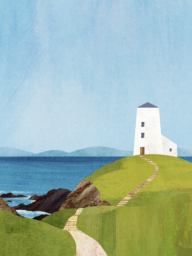 “Anglesey Lighthouse” — travel poster by Henry Rivers