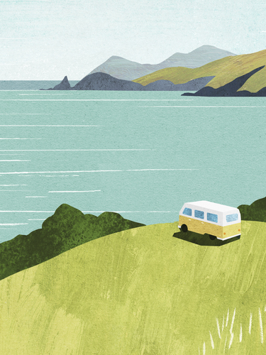 “Van Life” — travel poster by Henry Rivers