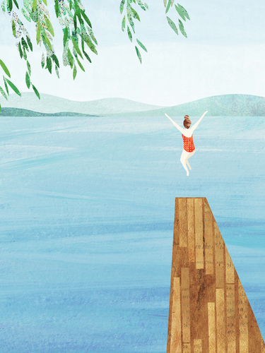 “Wild Swim” — travel poster by Henry Rivers