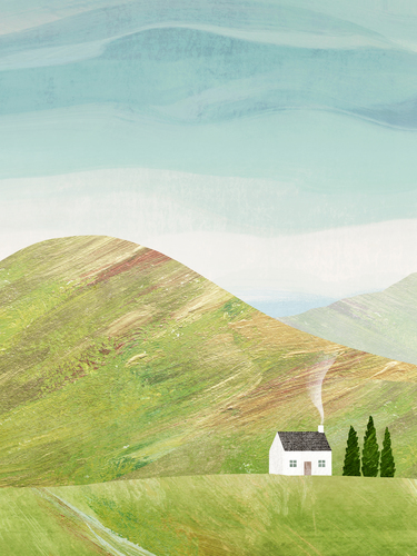 “House at Glencoe” — travel poster by Henry Rivers