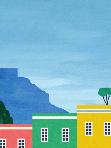 “Bo Kaap, Cape Town” — travel poster by Henry Rivers