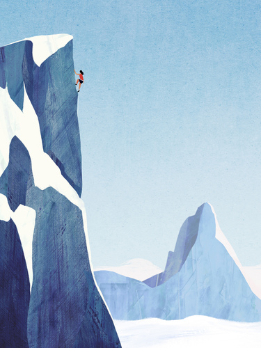 “Mountain Climbing” — travel poster by Henry Rivers