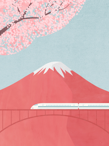 “Mount Fuji” — travel poster by Henry Rivers