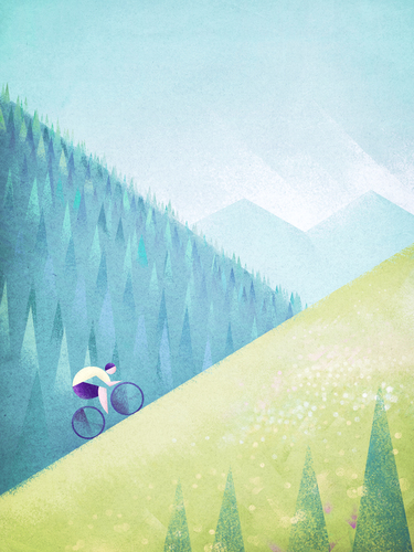 “Cycling” — travel poster by Henry Rivers