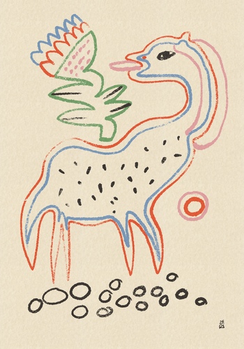 Whimsical Creature and Flower