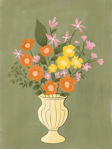 Colorful Floral Vase